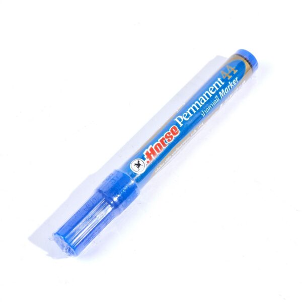 HORSE-H251-0020-1 ตราม้า ปากกาเคมี รุ่น H-44 หัวกลม สีน้ำเงิน ขนาดหัวปากกา 2 มม. หมึกกันน้ำ