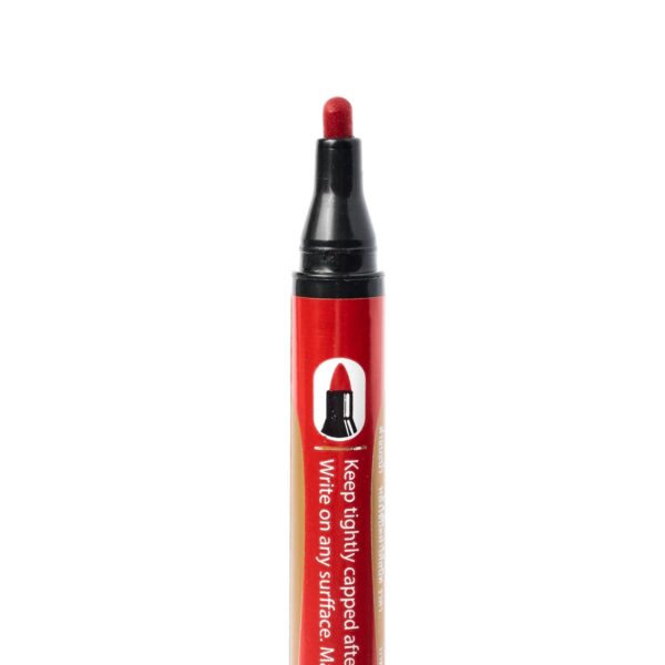 ตราม้า ปากกาเคมี รุ่น H-44 หัวกลม สีแดง ขนาดหัวปากกา 2 มม. หมึกกันน้ำ สีหมึกลบไม่ได้ (Permanent)