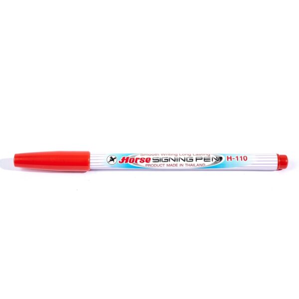 ตราม้า ปากกาเมจิก ปากกาสีน้ำ หัวแหลม สีแดง รุ่น H-110 (บรรจุ 12 ด้าม/กล่อง)