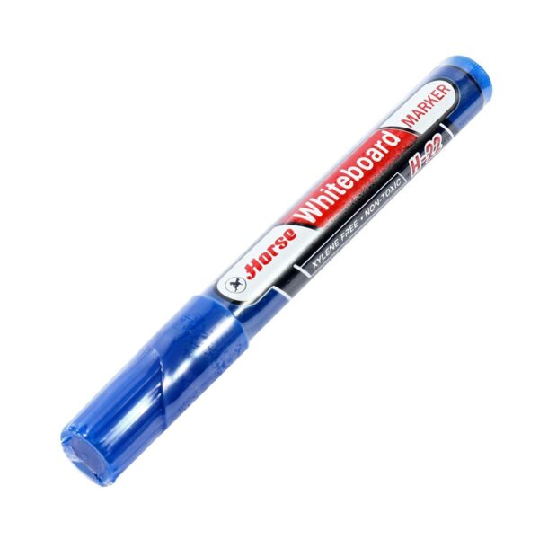 HORSE-H251-0080-2 ปากกาไวท์บอร์ดหัวกลม รุ่น: H-22 สีน้ำเงิน