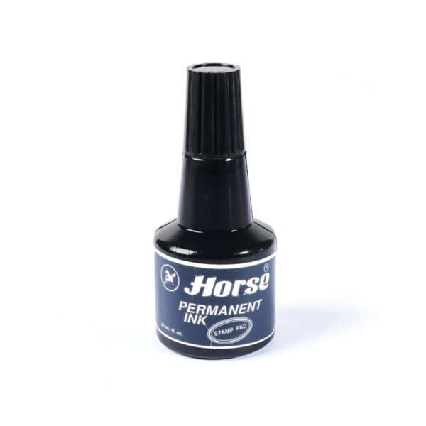 -HORSE-H251-0360-1 ตราม้า หมึกเติมแท่นประทับ ชนิดกันน้ำ สีดำ ขนาด 30 cc. แห้งสนิท สีสวย คมชัด และติดทน