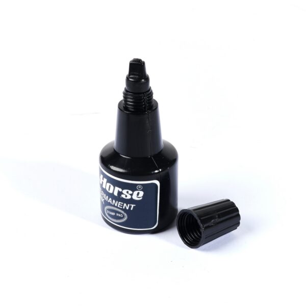 -HORSE-H251-0360-2 ตราม้า หมึกเติมแท่นประทับ ชนิดกันน้ำ สีดำ ขนาด 30 cc. แห้งสนิท สีสวย คมชัด และติดทน