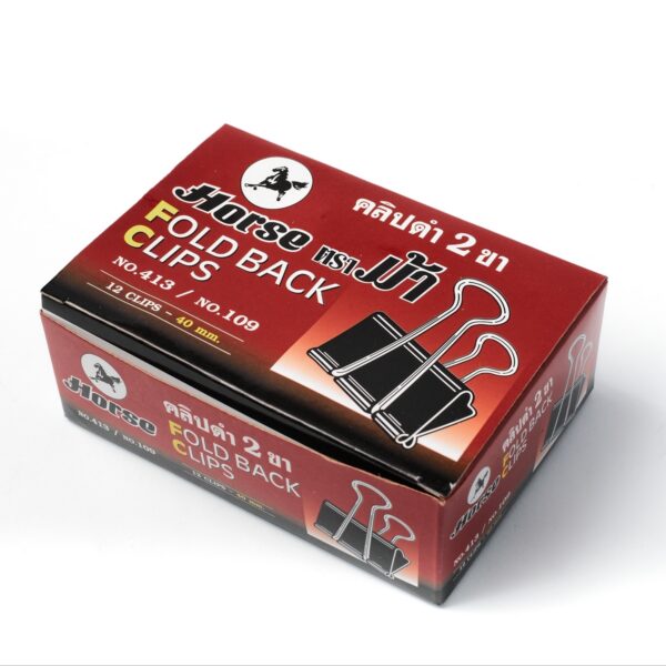 HORSE-H251-1010-5 ตราม้า คลิปดำ คลิปหนีบกระดาษ No.413/No.109