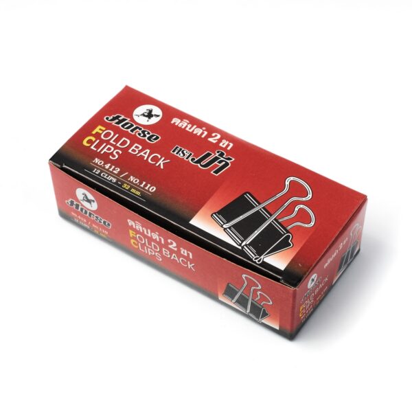 HORSE-H251-1015-4 ตราม้า คลิปดำ คลิปหนีบกระดาษ No.412/No.110