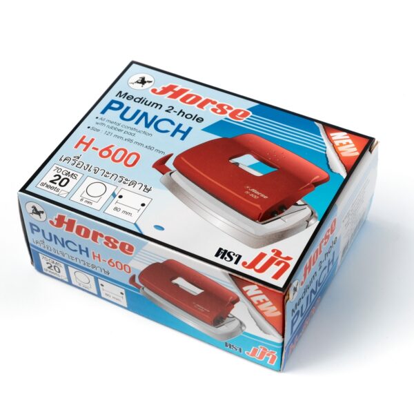 HORSE-H251-1110-3 ตราม้า เครื่องเจาะกระดาษ 2 รู ตุ๊ดตู่เจาะรู รุ่น H-600