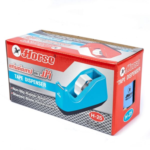 -HORSE-H251-1510-3 ตราม้า แท่นตัดเทป แกน 3 นิ้ว รุ่น H-25 สำหรับขนาดหน้าเทปกว้าง 1/2, 3/4, 1 นิ้ว (คละสี)