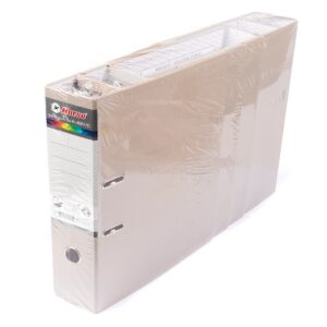 ตราม้า แฟ้มเอกสาร สันกว้าง 3 นิ้ว สีเทา แบบก้านยก ปกกระดาษหุ้ม PVC ขนาด F/C (F4) รุ่น H-405