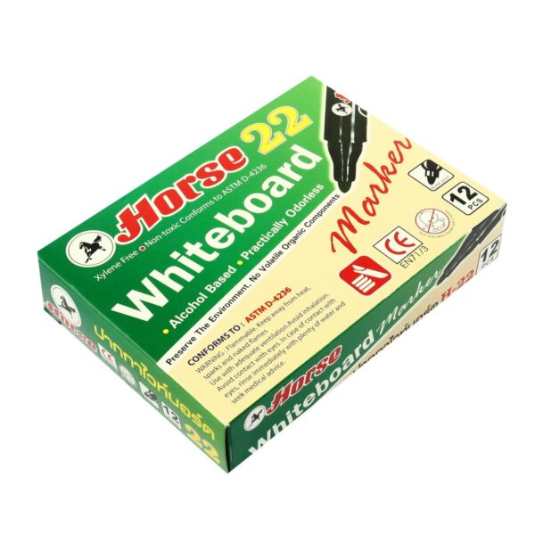 HORSE-H251-0095-3 ตราม้า ปากกาไวท์บอร์ดหัวกลม รุ่น: H-22 สีเขียว