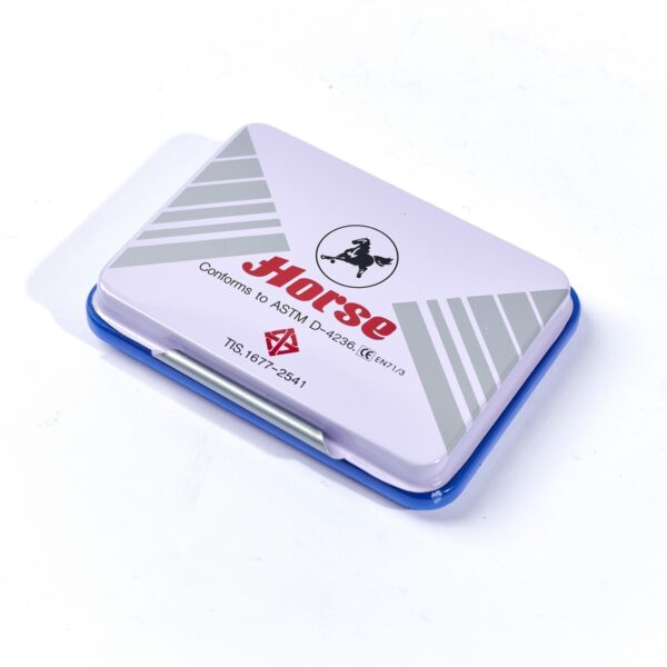 -HORSE-H251-0105-3 ตราม้า แท่นประทับตรา หมึกสีน้ำเงิน เบอร์ 4 กว้าง 4.8 x ยาว 7 ซม.