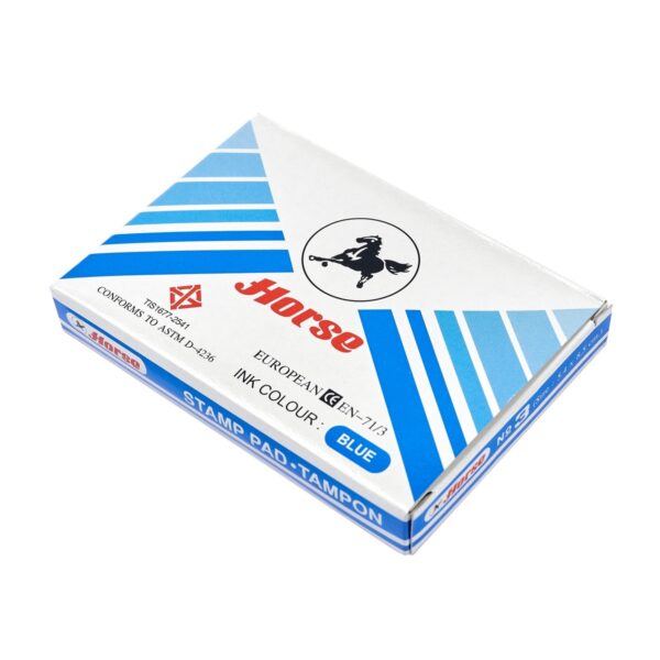 -HORSE-H251-0110-4 ตราม้า แท่นประทับตรา หมึกสีน้ำเงิน เบอร์ 3 กว้าง 5.4 x ยาว 8.5 ซม.