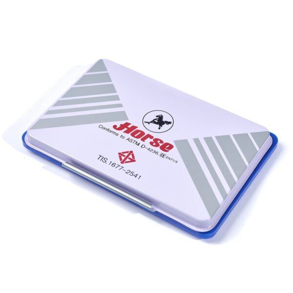 -HORSE-H251-0115-3 ตราม้า แท่นประทับตรา หมึกสีน้ำเงิน เบอร์ 2 กว้าง 7 x ยาว 11 ซม.