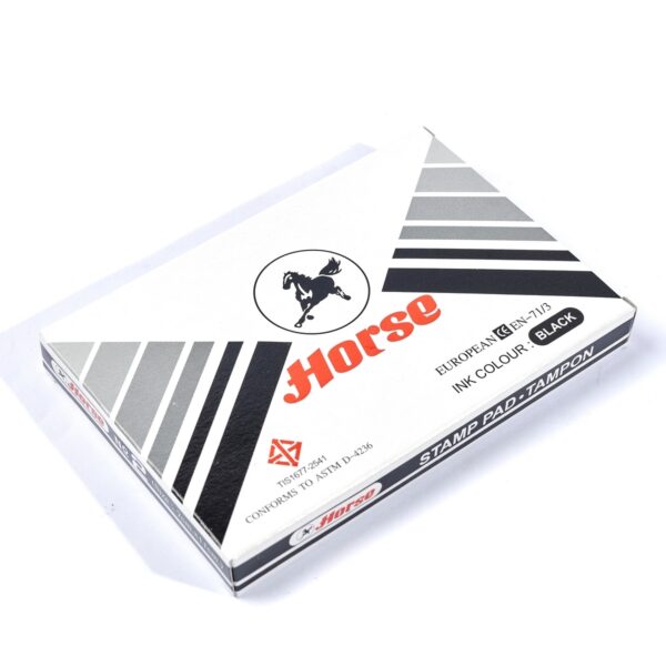 -HORSE-H251-0145-4 ตราม้า แท่นประทับตรา หมึกสีดำ เบอร์ 2 กว้าง 7 x ยาว 11 ซม.
