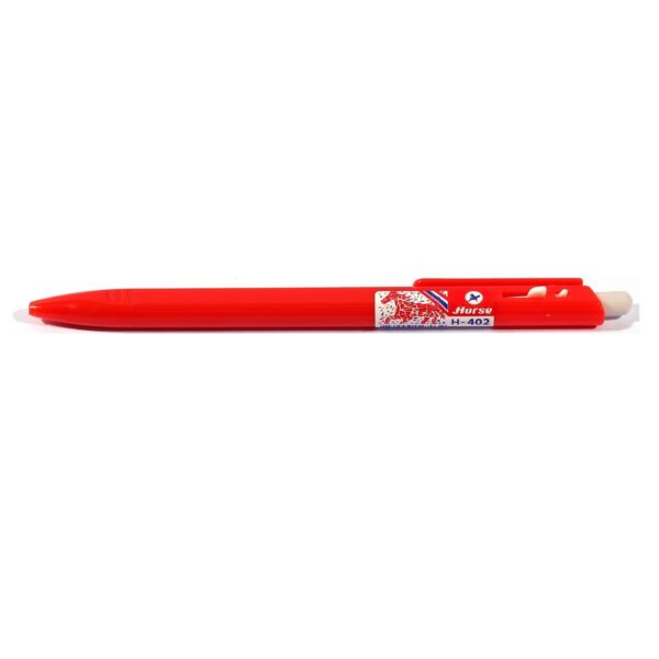 ตราม้า ปากกาลูกลื่น สีแดง หัวปากกา 0.7 มม. แบบกด รุ่น H-402