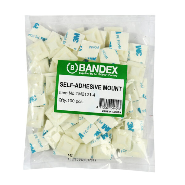 -BANDEX-B091-0050 แป้นกาว แบนเด็กซ์ (Bandex) รุ่น TM-2121-4 สีขาว ขนาด 21x21 มม. สูง 3.5 มม.