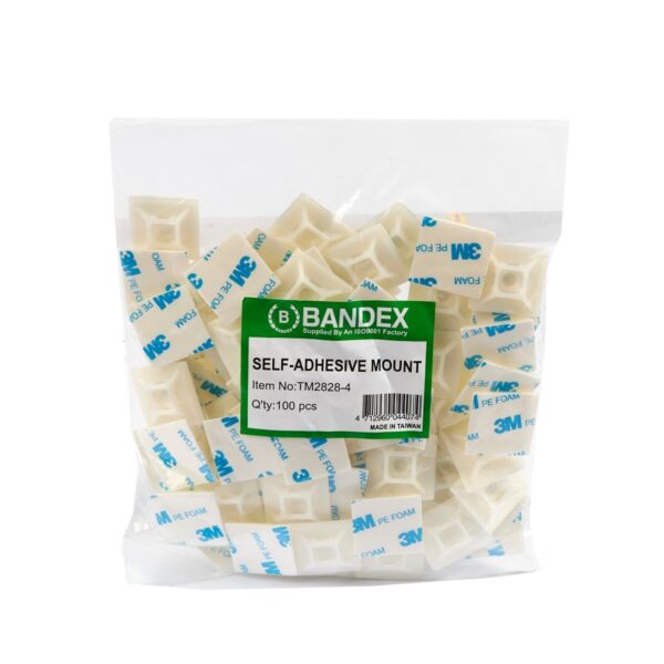 -BANDEX-B091-0055-1 แป้นกาว แบนเด็กซ์ (Bandex) รุ่น TM-2828-4 สีขาว ขนาด 28x28 มม. สูง 4 มม.