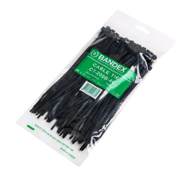 CT-200B-4C เคเบิ้ลไทร์ 8"ดำ(100เส้น/PACK)