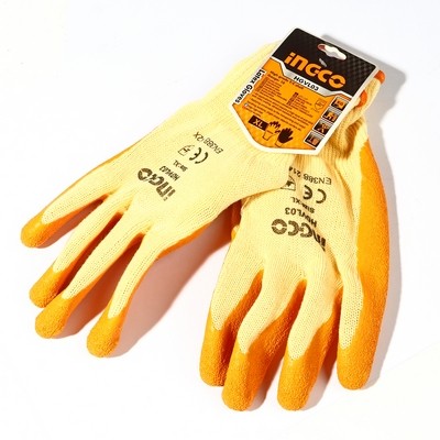 INGCO HGVL03 ถุงมือเคลือบยางโพลีเอสเตอร์